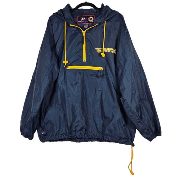Nashville Predators Jacket Mens XL Navy Blue NHL Hockey Pro Player Hooded Anorak